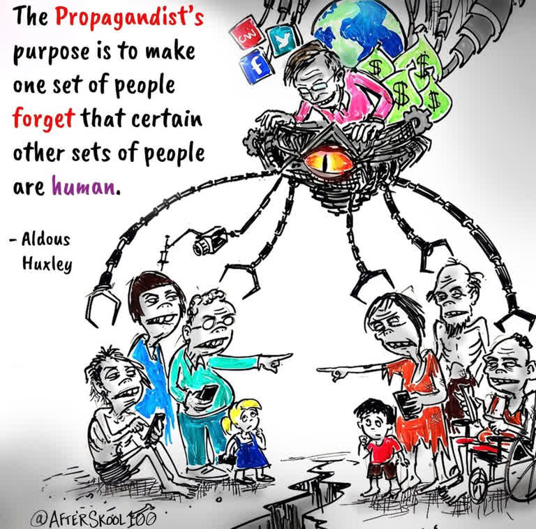 Huxley birdcage — divided people under propaganda